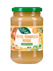 Verpackung Eigenmarke HIT Bio Apfel-Bananenmark